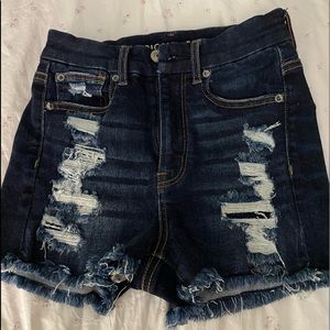 American Eagle 00 high rise distressed shorts